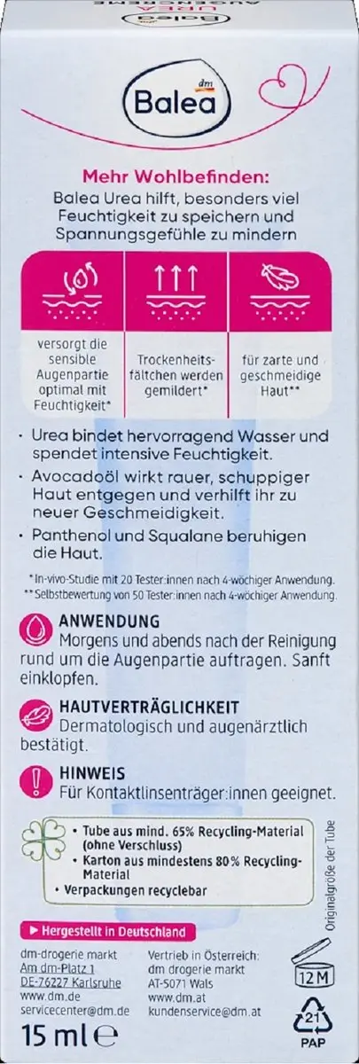 Balea 10% Urea Oogcrème 15ml