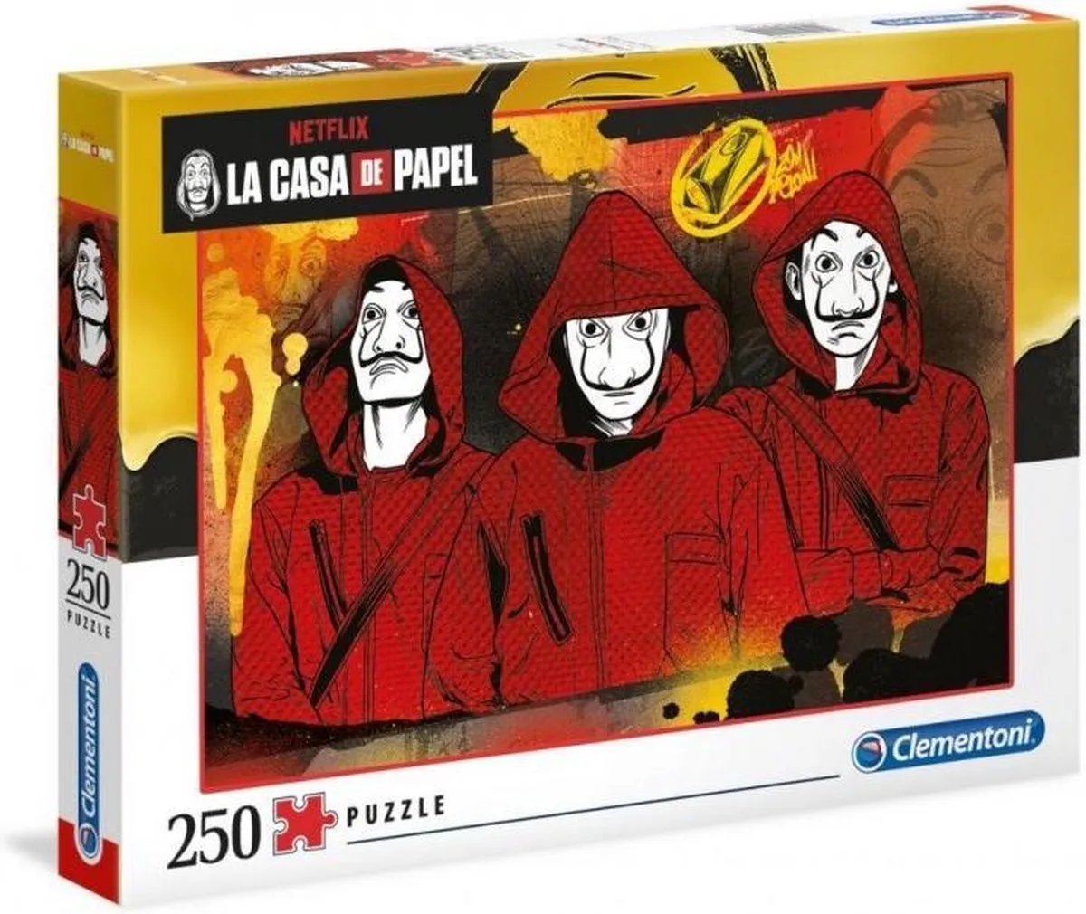 Clementoni La Casa De Papel Legpuzzel 250 Stuks - 48x33cm - Rood/Geel