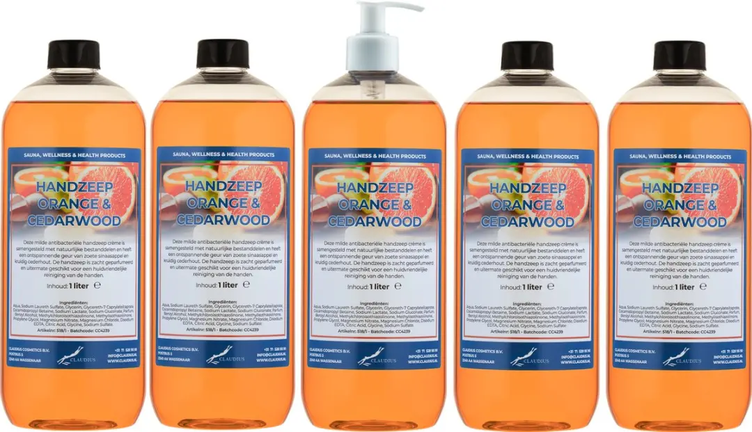 Splashbox Cosmetics Handzeep Sweet Orange & Cedarwood 1L