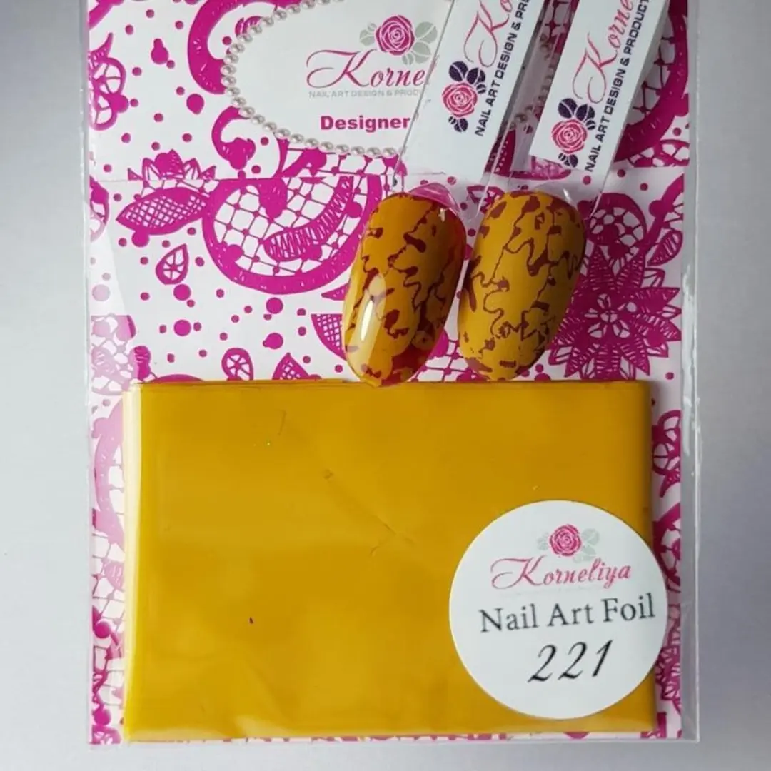 Korneliya Nailart Folie Mat Craquelé Mosterdgeel 221