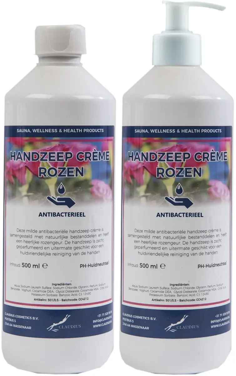 Splashbox Cosmetics Handzeep Crème Rozen 500ml
