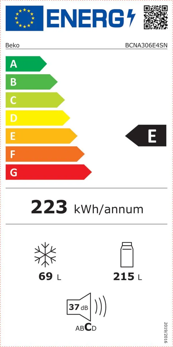 Beko BCNA306E4SN Inbouwkoelkast 284L - Wit