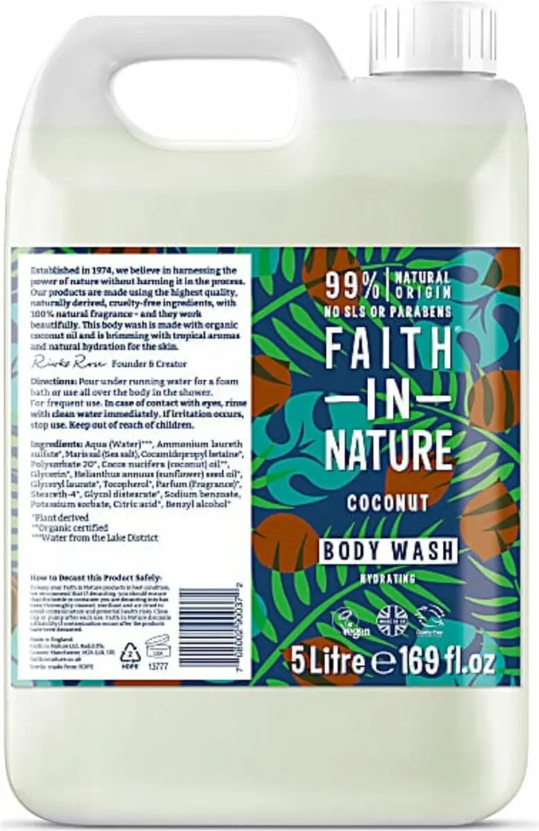 Faith In Nature Douchegel Navulling Coconut 5L