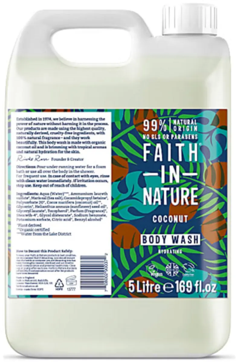 Faith In Nature Douchegel Navulling Coconut 5L