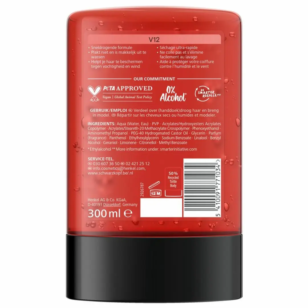 Taft V12 Styling Gel 600ml - 2 Stuks