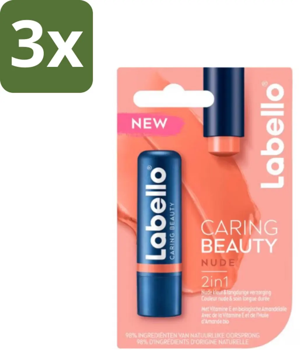 Labello CLippenbalsem Nude - 3 Stuks