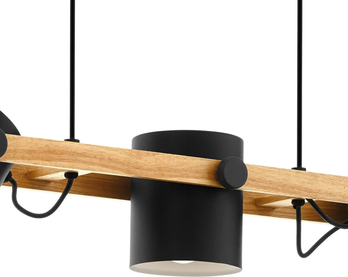 Eglo Hornwood Hanglamp E27 78cm - 3 Lichtpunten - Zwart/Bruin