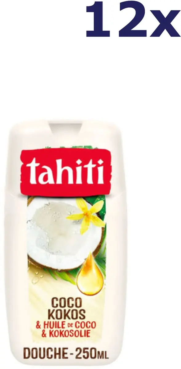 Tahiti Douchegel 250ml - 12 Stuks - Kokos & Kokosolie