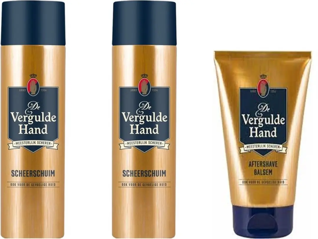 Vergulde Hand Aftershave Balsem & Scheerschuim Set