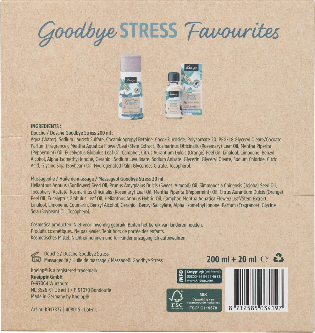 Kneipp Goodbye Stress Geschenkset - Douchegel 200ml