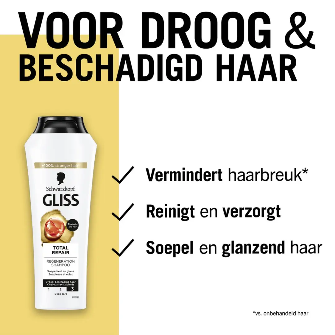 Gliss Total Repair Shampoo - 6x250ml