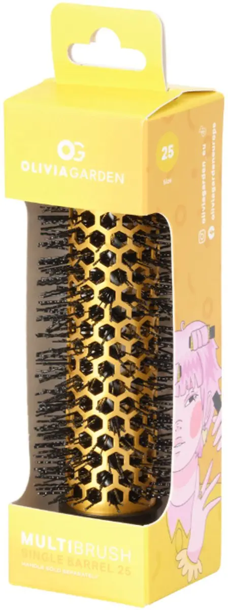 Olivia Garden Multibrush Single Barrel 25mm - Geel