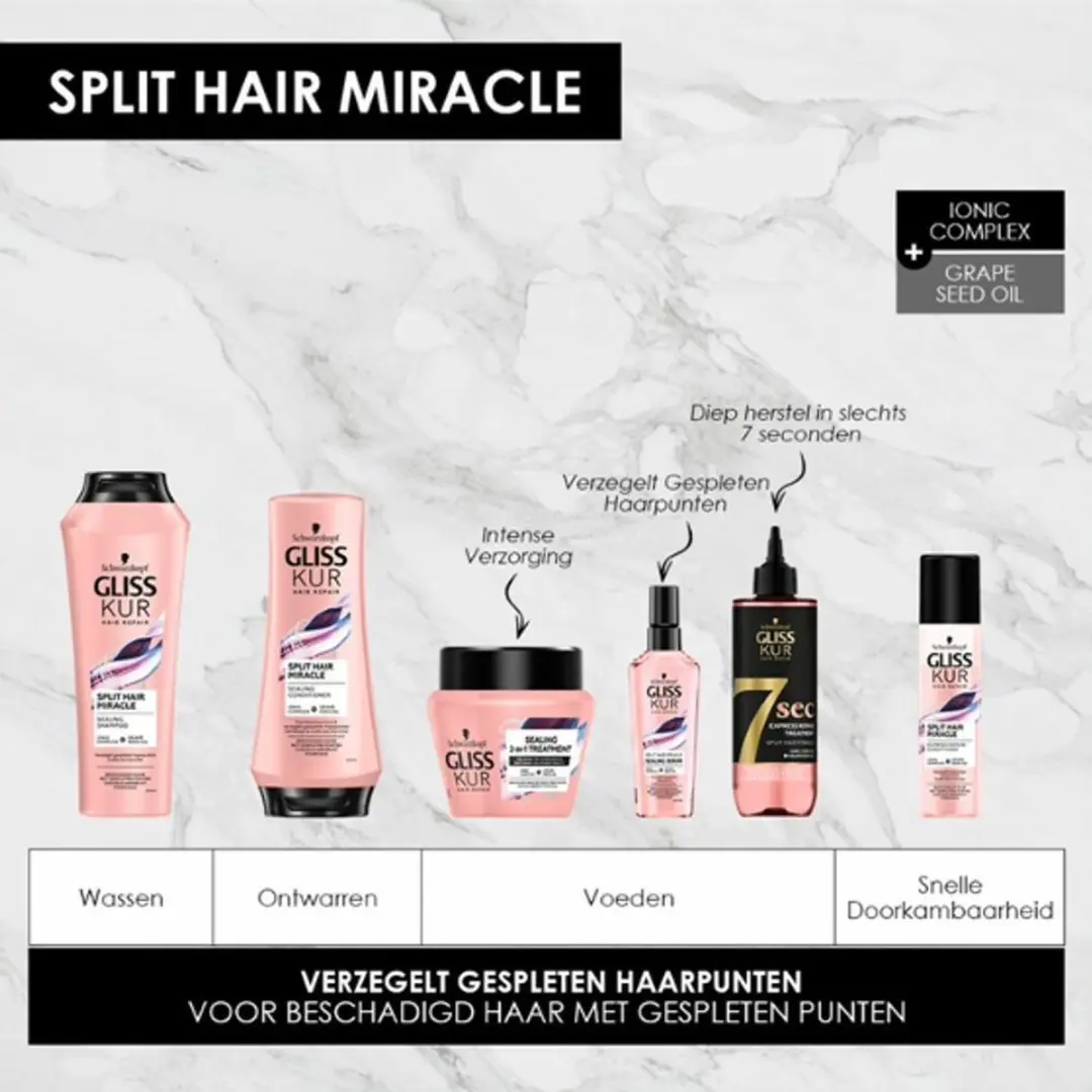 Gliss Kur Split Hair Miracle Shampoo - 370ml x 3
