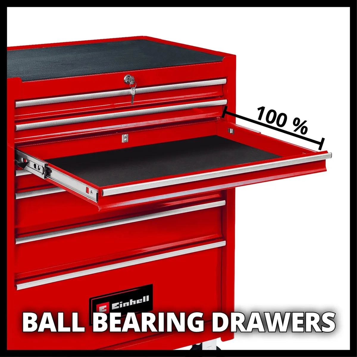 Einhell TC-TW 150 Gereedschapswagen - 7 Lades 150kg Rood