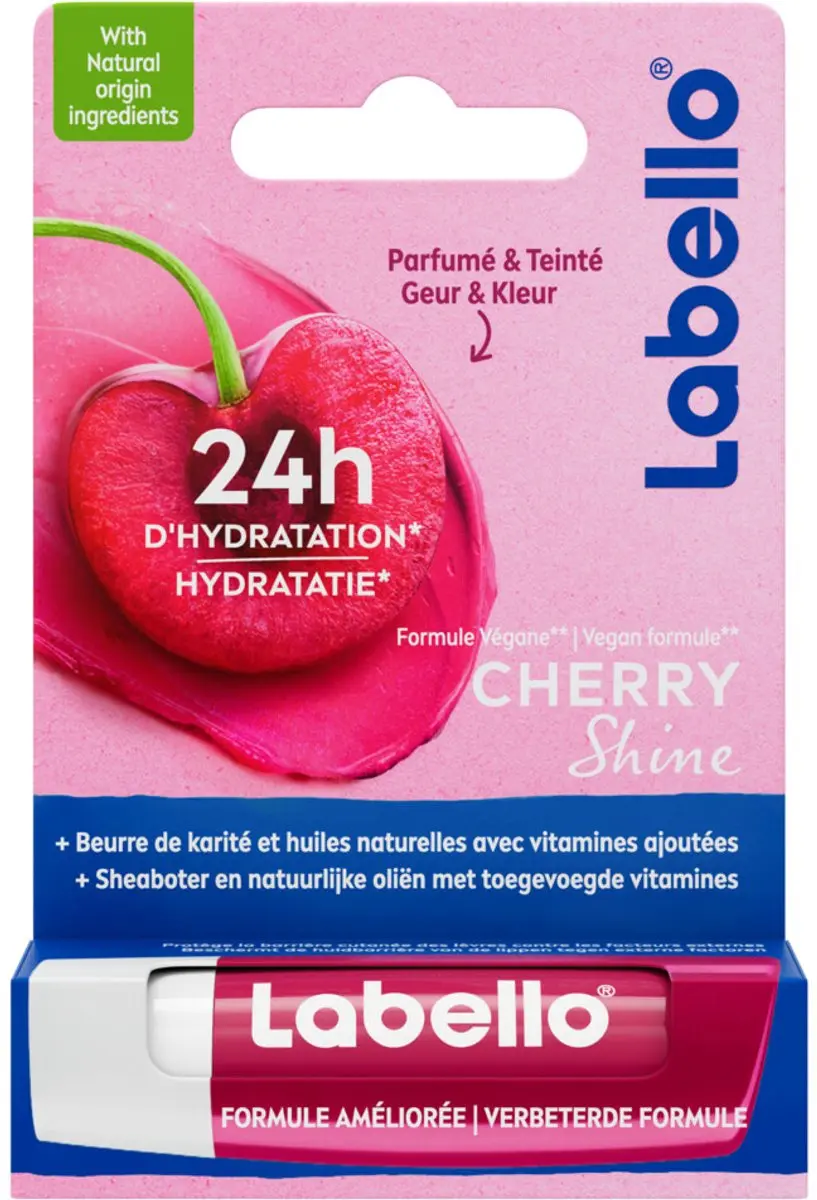 Labello Cherry Shine Lippenbalsem - 6x33ml Rood