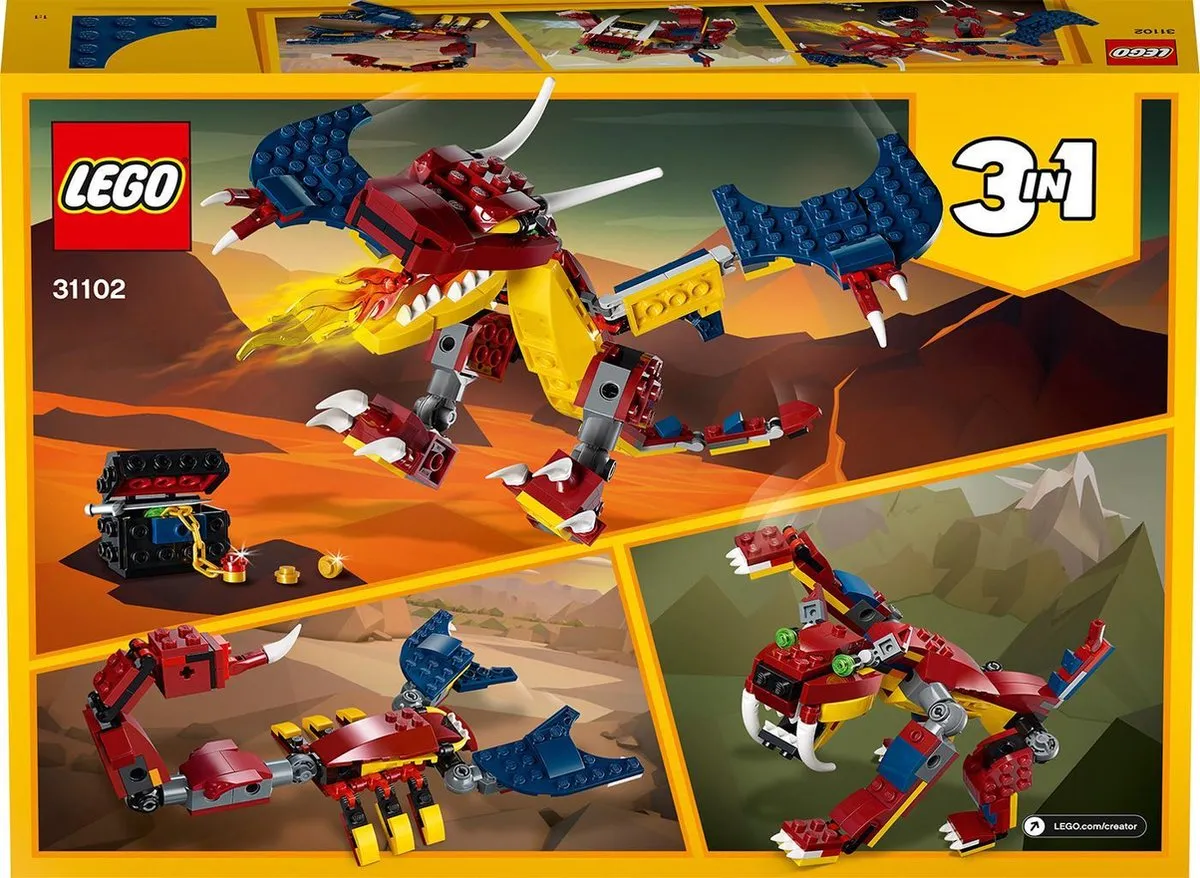 LEGO Creator Vuurdraak 31102 - 234 Stukken