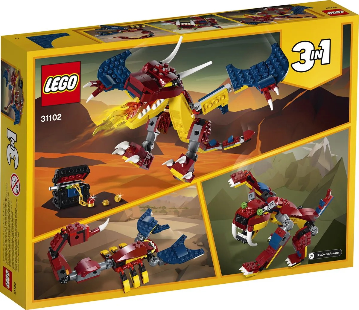 LEGO Creator Vuurdraak 31102 - 234 Stukken