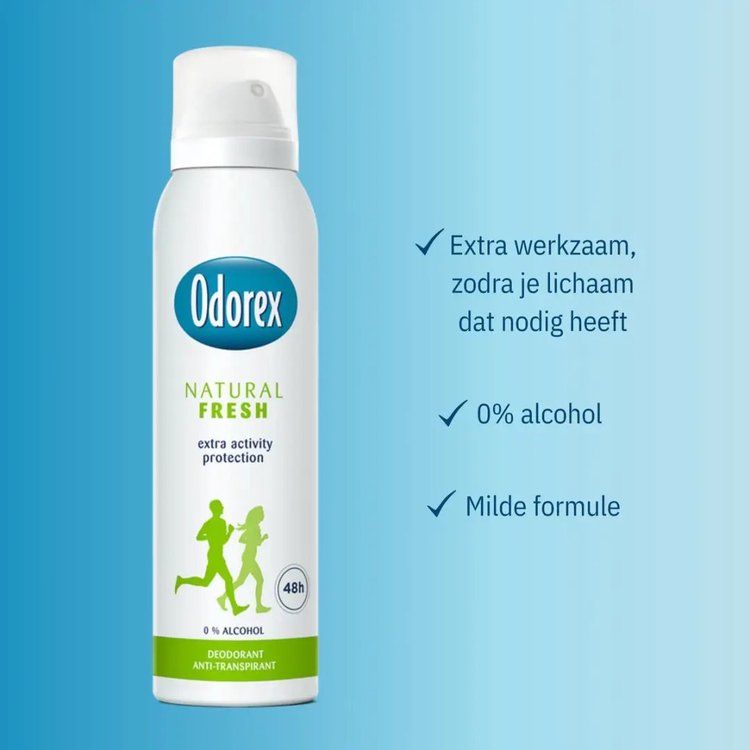 Odorex Natural Fresh Anti-Transpirant Spray - 6x150ml