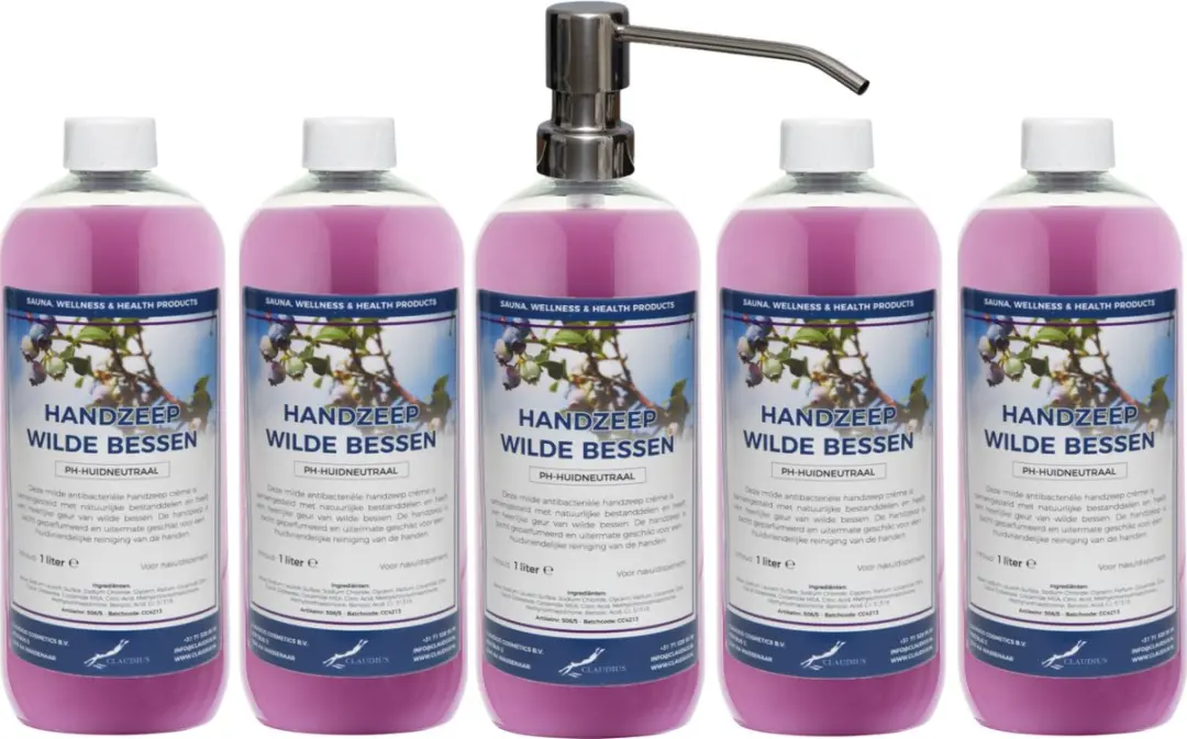 Splashbox Cosmetics Handzeep Wilde Bessen 1L - 5 Stuks