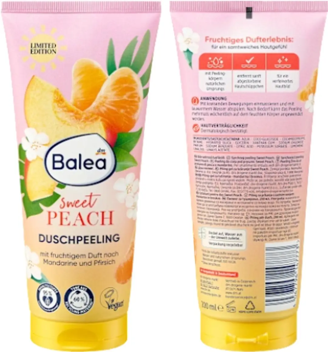 Balea Lichaamsscrub Sweet Peach 200ml