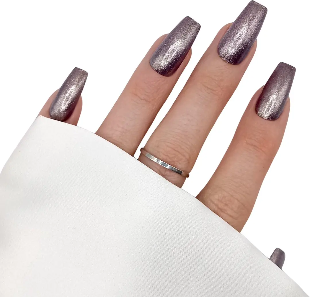 SD Press on Nails B-236 Plaknagels - 20 Stuks - Bruinpaars Glitter