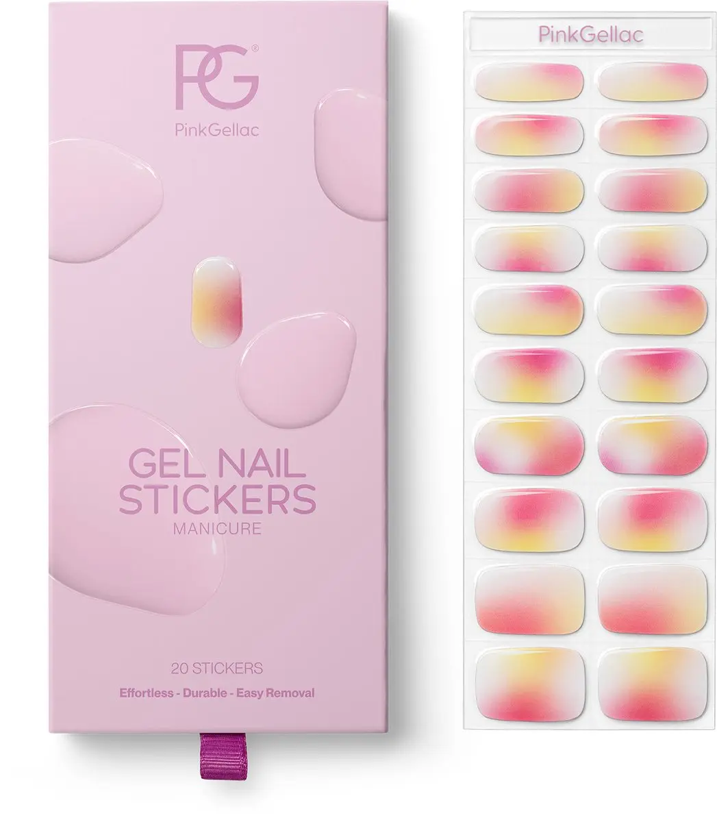 Pink Gellac UV Nagelstickers Soft Sunset - 20 Stuks