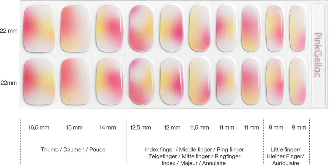 Pink Gellac UV Nagelstickers Soft Sunset - 20 Stuks