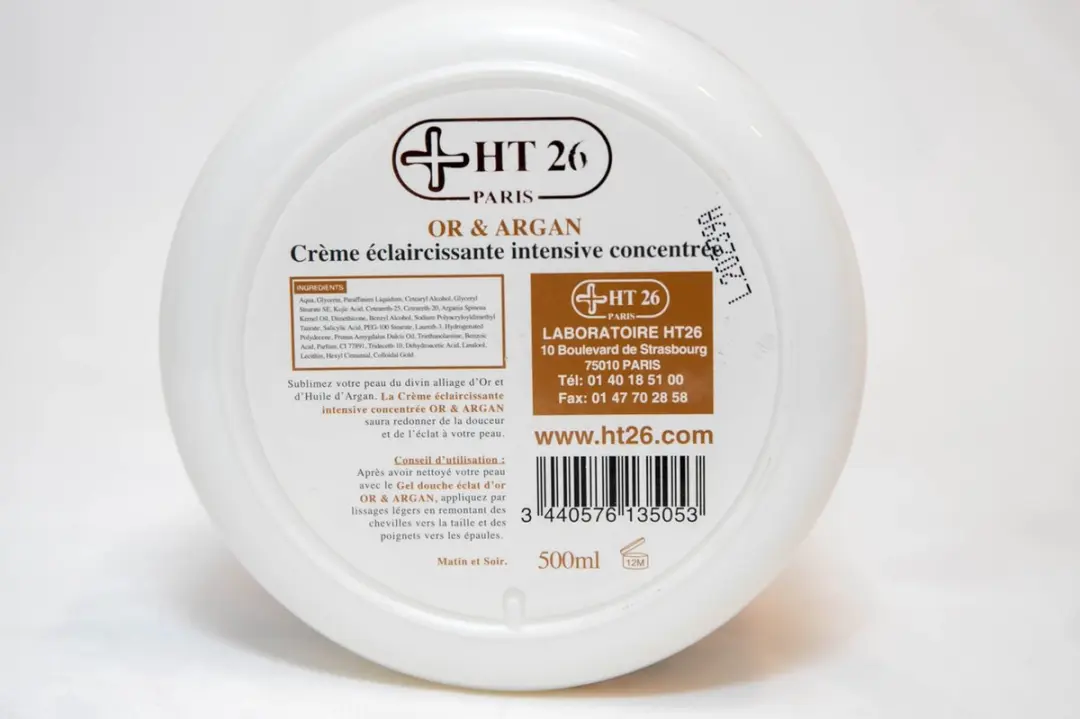 HT26 Paris Or et Argan Crème Corps Éclaircissante 500ml
