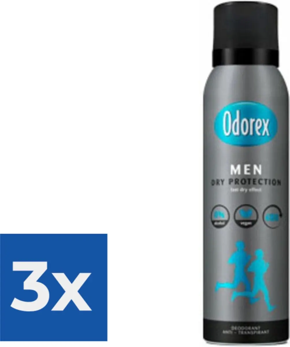 Odorex Men Dry Protection Deospray 150ml - 3 Stuks