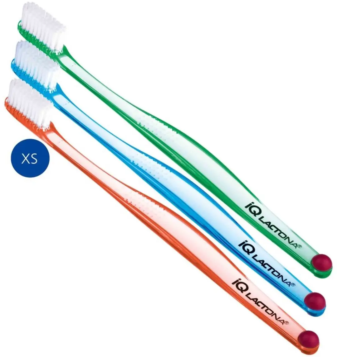 Lactona Tandenborstel IQ Extra Soft - 6 Stuks Rood/Blauw/Groen
