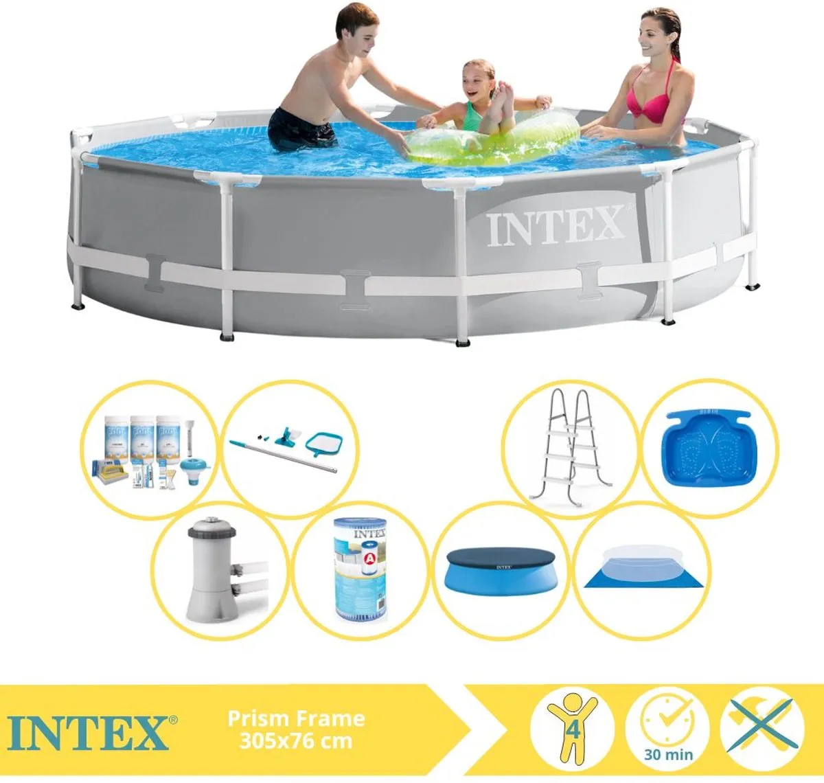 Intex Prism Frame 26712GN Opzetzwembad 366x76cm