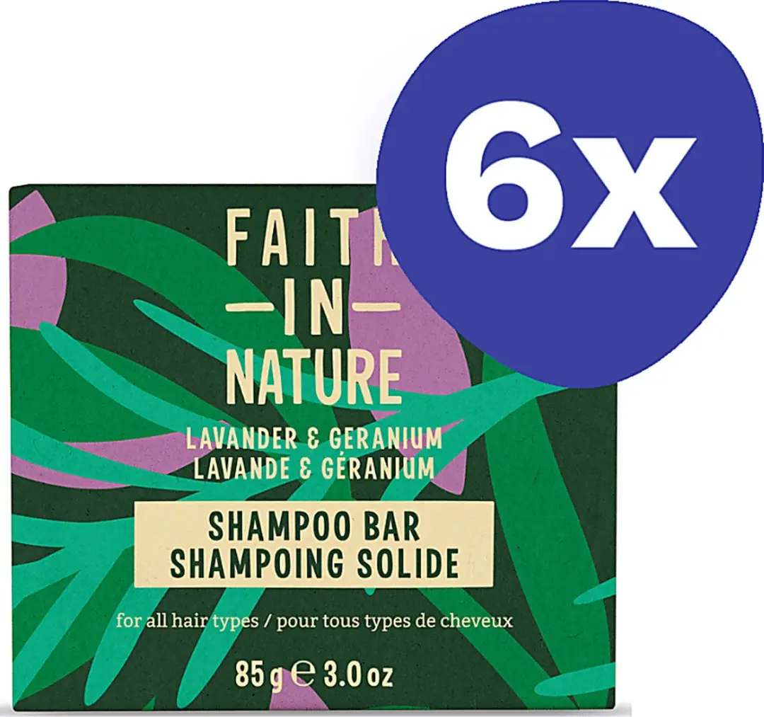 Faith In Nature Lavendel & Geranium Shampoo Bar 6x85g