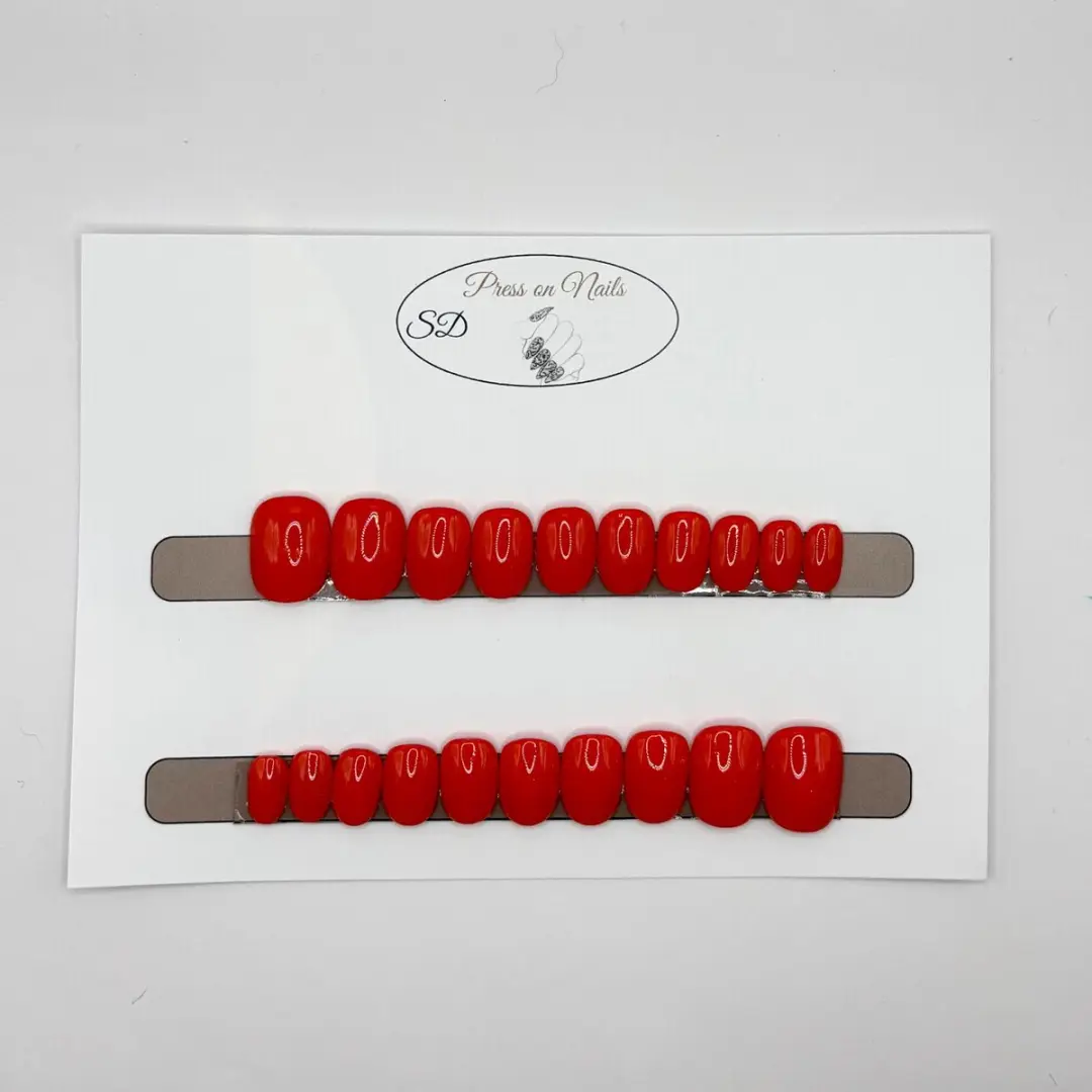 SD Press on Nails B-56 Neon Oranje Plaknagels - 20 Stuks