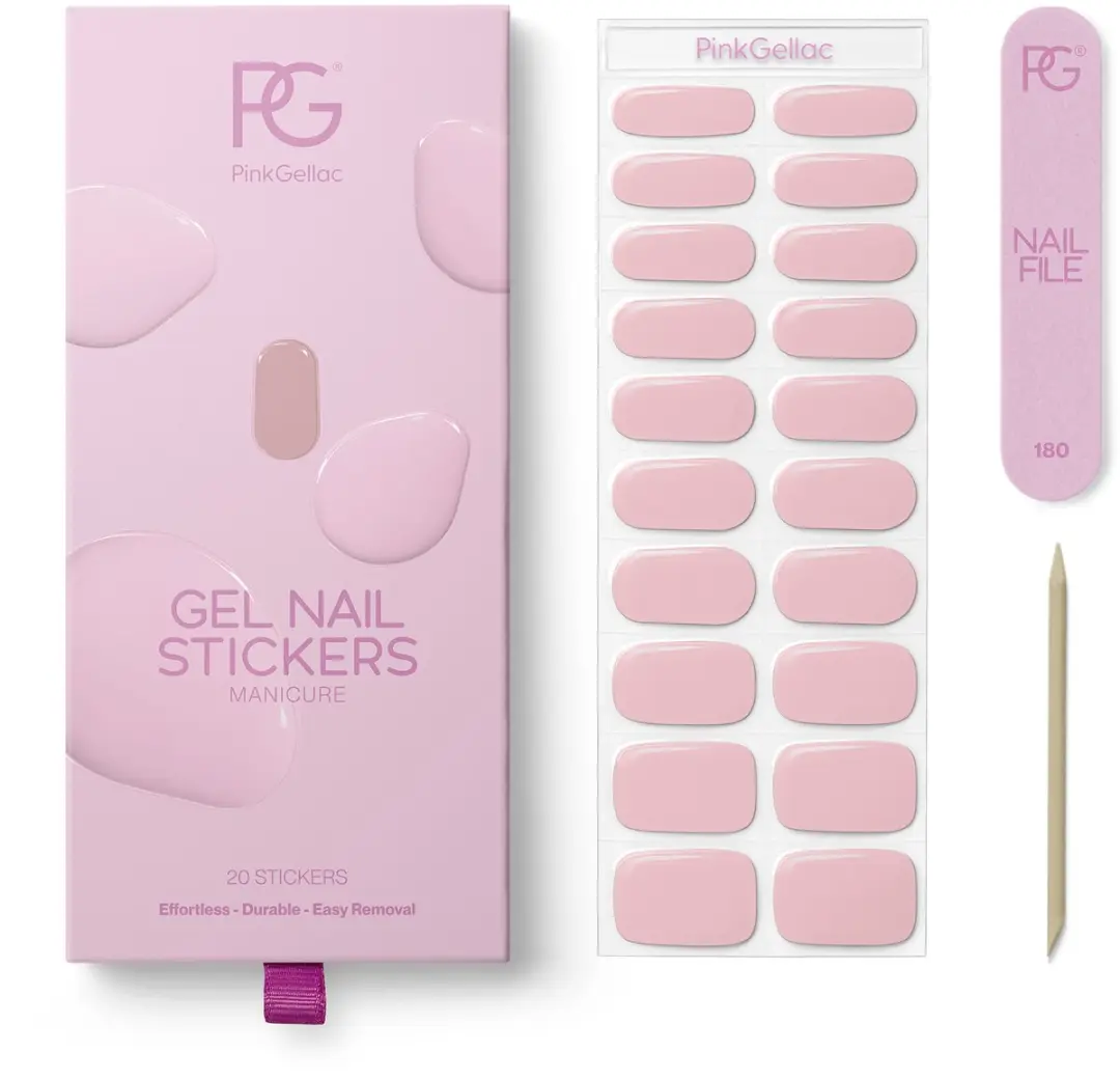 Pink Gellac UV Nagelstickers Toasted Nude - 20 Stuks