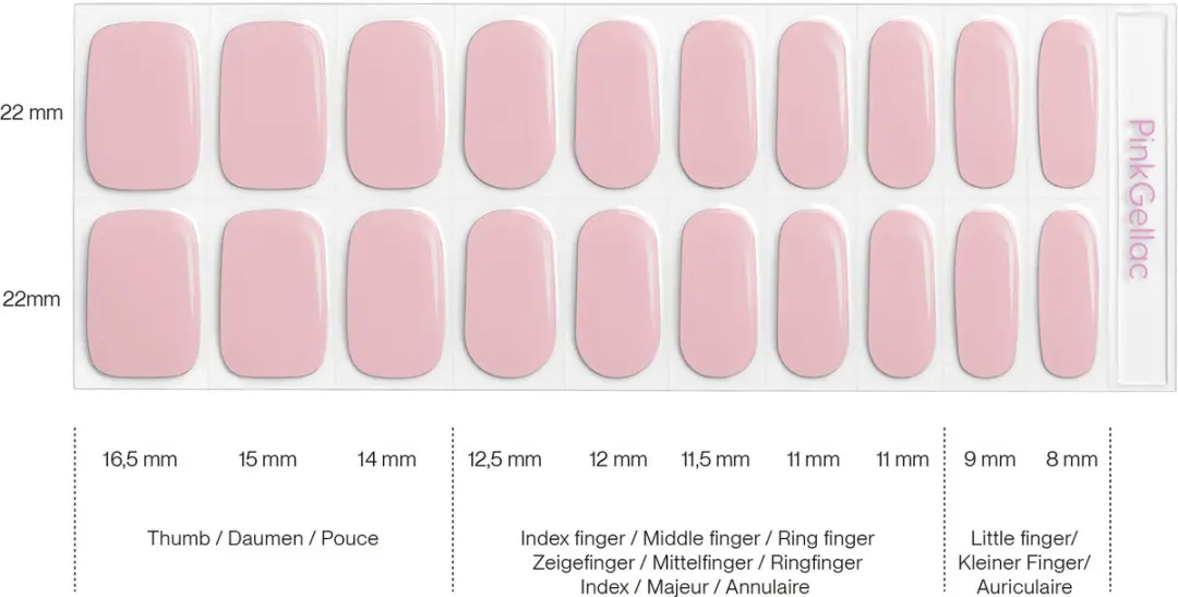 Pink Gellac UV Nagelstickers Toasted Nude - 20 Stuks