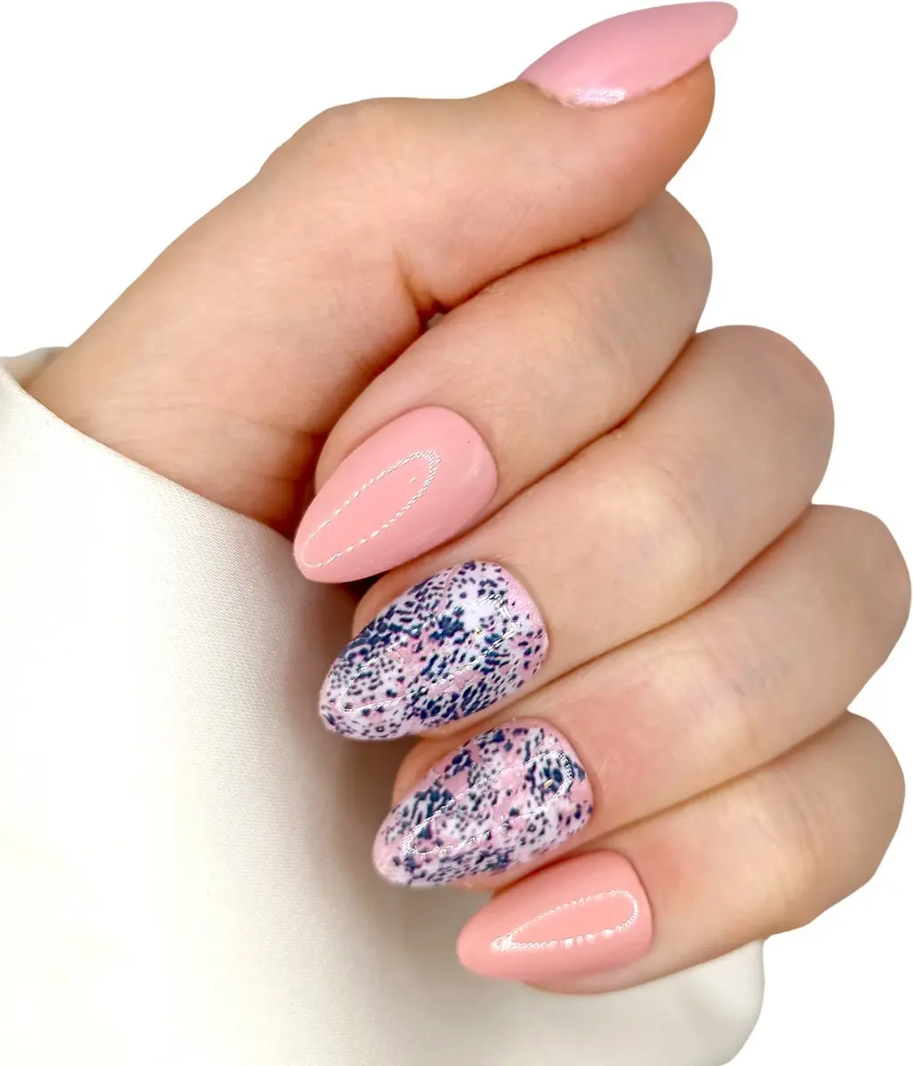 SD Press on Nails B-195 Plaknagels Nude Roze