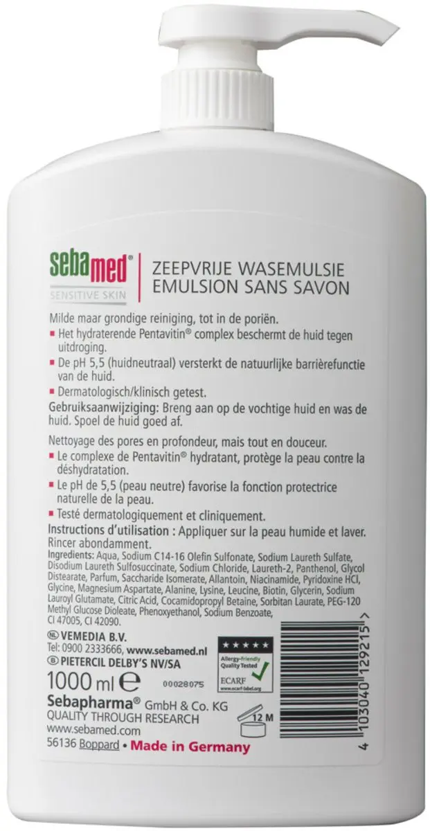 Sebamed Zeepvrije Wasemulsie 2x1000ml