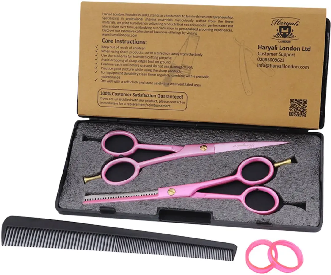 Haryali London Kappersschaarset 6" Roze - Rechtshandig