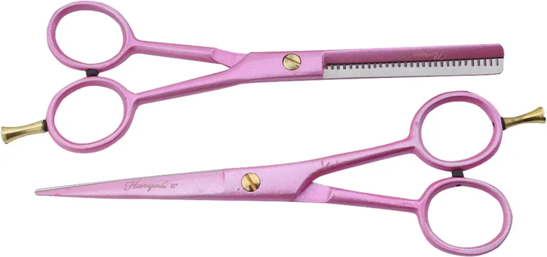 Haryali London Kappersschaarset 6" Roze - Rechtshandig