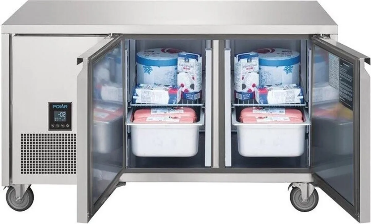 Polar U-Serie UA005 Tweedeurs Koelwerkbank 267L - RVS