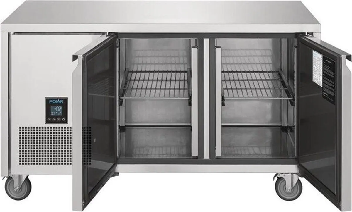 Polar U-Serie UA005 Tweedeurs Koelwerkbank 267L - RVS