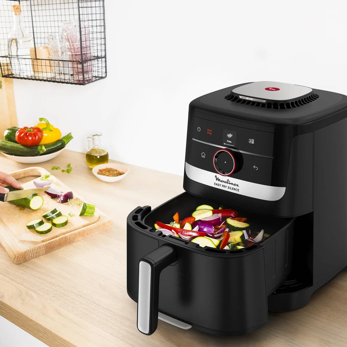 Moulinex Easy Fry Silence EZ5728F0 Airfryer 1550W - 10 Programma's - 5L - Zwart - afbeelding 6 van 6