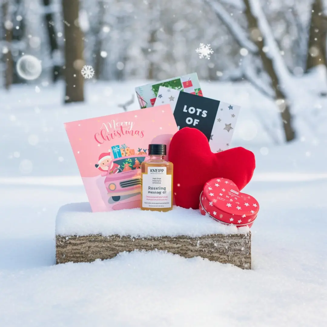 Kneipp Kerst Cadeauset - Massageolie 100ml + Geurkaars + Chocoladewens