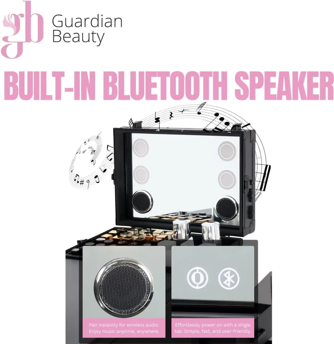 Guardian Beauty Manicuretafel met LED-spiegel - Zwart