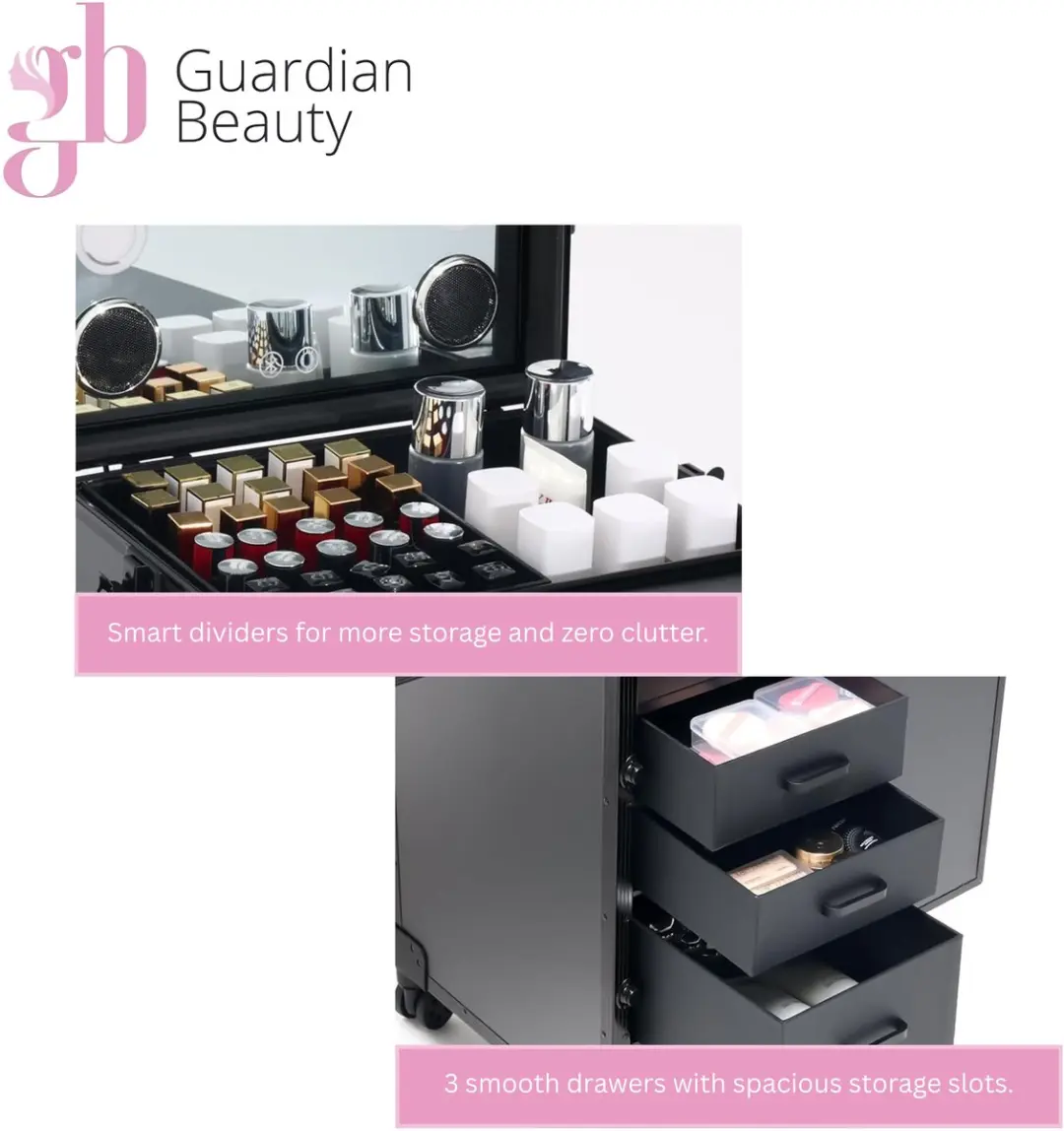 Guardian Beauty Manicuretafel met LED-spiegel - Zwart