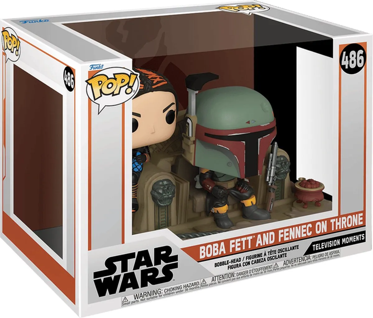 Funko Pop! Mandalorian Boba Fett & Fennec op Troon FK58391