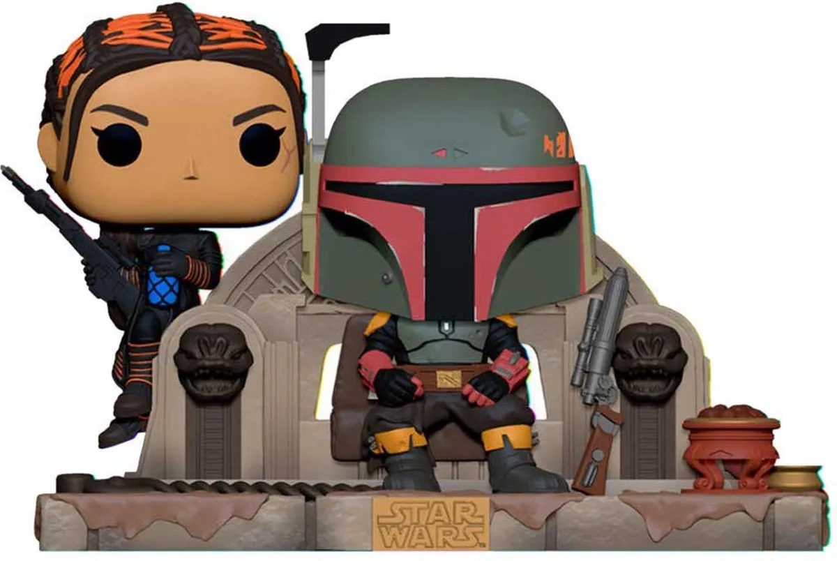Funko Pop! Mandalorian Boba Fett & Fennec op Troon FK58391