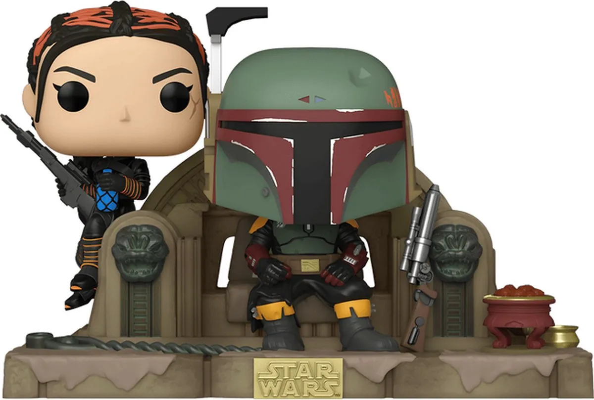 Funko Pop! Mandalorian Boba Fett & Fennec op Troon FK58391