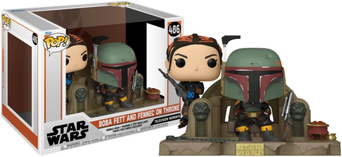 Funko Pop! Mandalorian Boba Fett & Fennec op Troon FK58391