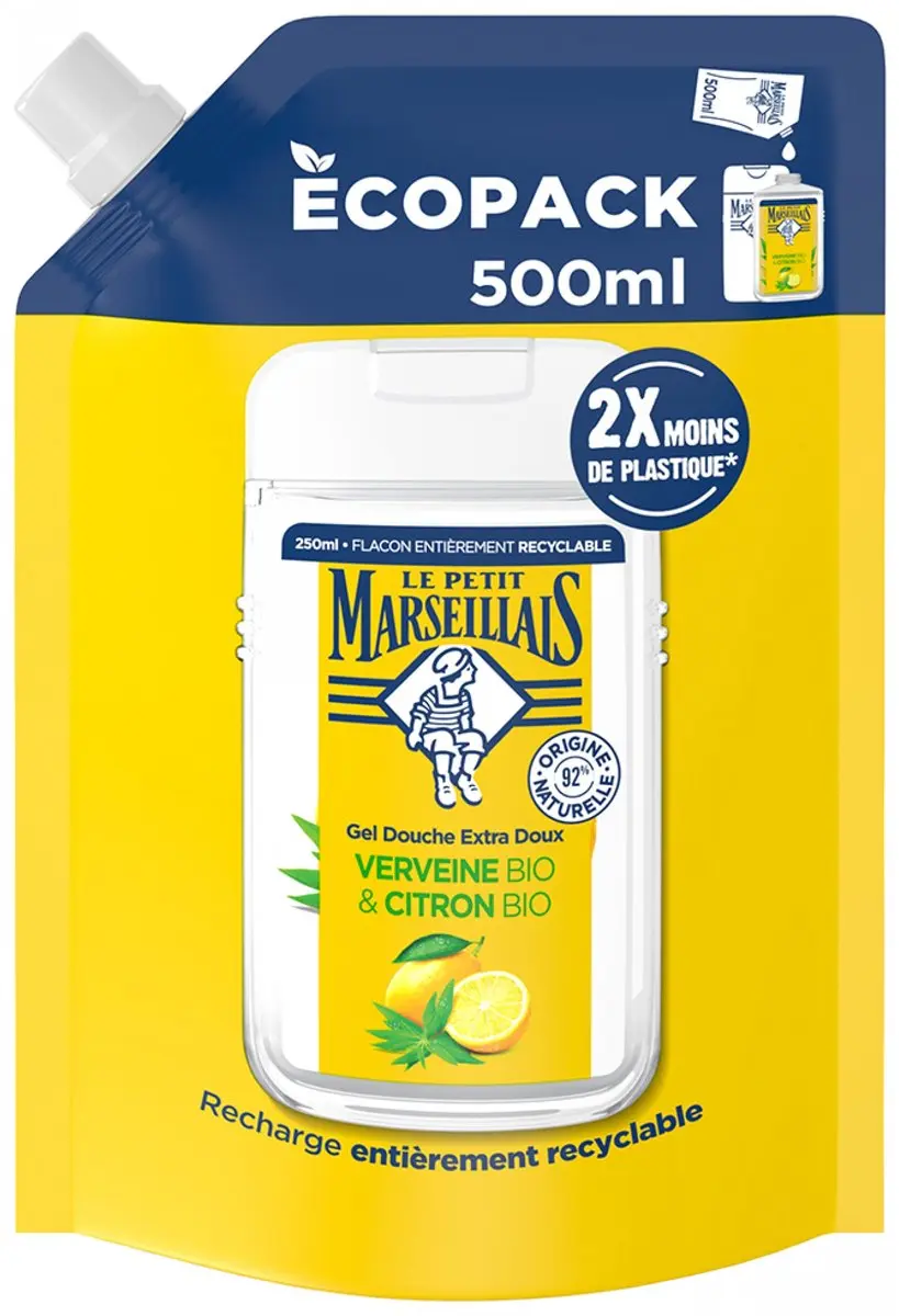 Le Petit Marseillais Eco-Refill Douchegel Organic Verbena & Citroen 500ml